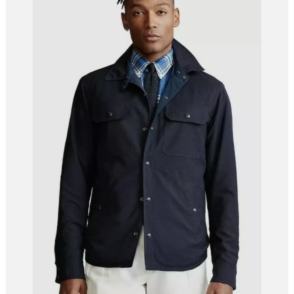 NWT Polo Ralph Lauren Size XXL Navy Blue Aviator Snap Jacket Reversible $298
